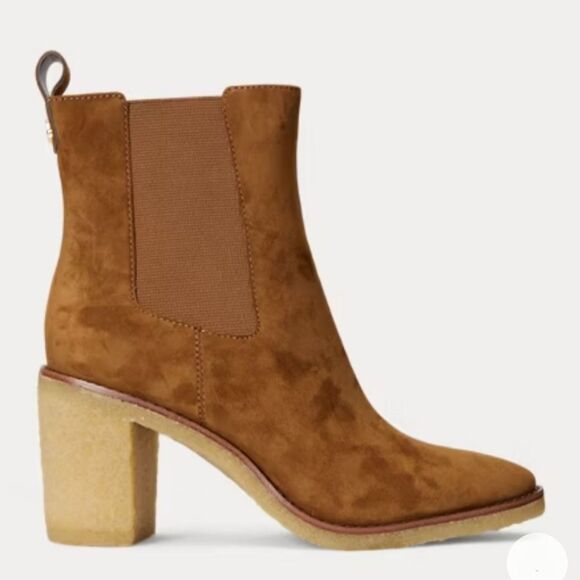 Lauren Ralph Lauren Marianna Water Repellent Suede Booties Women's Size 6 - Picture 1 of 10